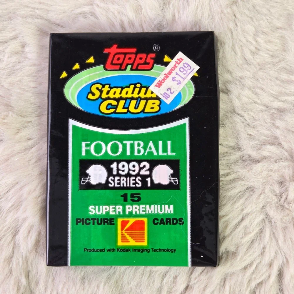 Lot of 5 1992 Topps Stadium Club Football Series 1 Sealed Packs 15 Cards Each